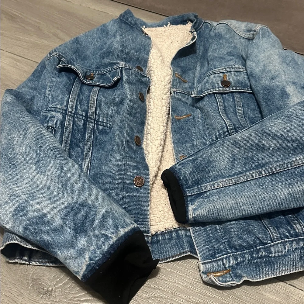 Dickies Women Sherpa lined Blue Denim Jacket size Small - Picture 10 of 10